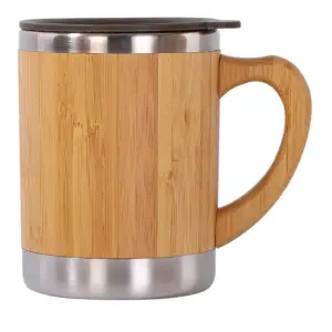 Taza de bambú y acero