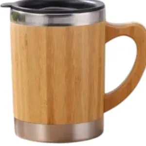 Taza de bambú y acero